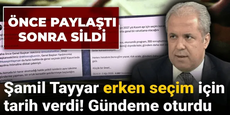 Şamil Tayyar'dan Bomba İddia: Erken Seçim Tarihi Sızdı mı?